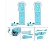 2Pcs Wireless Remote Controller for Nintendo Wii Silicone Case Light Blue