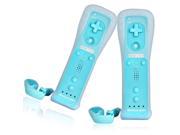 Lot2 Light Blue Remote Controller Case Built in Motion Plus for Nintendo Wii