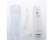 White Remote Controller with Built in Motion Plus Silicone Case for Nintendo Wii