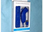 Built in Motion Plus Nunchuk for Nintendo Wii or Wii U BLUE