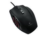 Logitech G600 MMO Programmable Buttons Adjustable DPI Laser Gaming Mouse Black Wired USB 8200 dpi