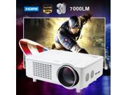 7000LM Native 1080p HD Home Theater LED Projector Analog TV VGA AV 1080P 3D