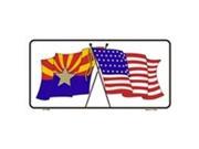 Arizona and American USA Crossed Flags Aluminum License Plate SB LP1250