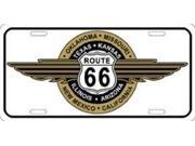 ROUTE 66 Shield Emblem 8 States Aluminum License Plate SB LP1257
