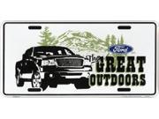 FORD The Great Outdoors Embossed Aluminum License Plate SB LP1438