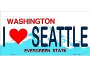 I LOVE SEATTLE WA Washington State Background Aluminum License Plate SB LP1479