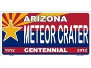 Arizona Centennial METEOR CRATER Aluminum License Plate SB LP1809