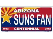Arizona Centennial SUNS FAN Aluminum License Plate SB LP1817