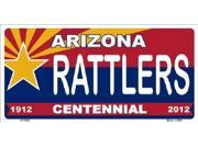 Arizona Centennial RATTLERS Aluminum License Plate SB LP1824