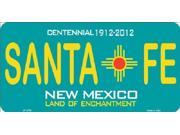 SANTA FE New Mexico Teal State Background Aluminum License Plate SB LP2786