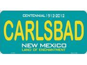 CARLSBAD New Mexico Teal State Background Aluminum License Plate SB LP2791