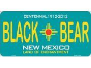 BLACK BEAR New Mexico Teal State Background Aluminum License Plate SB LP2799