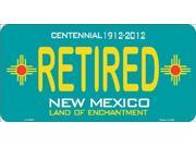 RETIRED New Mexico Teal State Background Aluminum License Plate SB LP2801