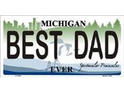 BEST DAD Michigan State Background Aluminum License Plate SB LP2805