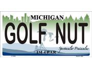 GOLF NUT Michigan State Background Aluminum License Plate SB LP2806