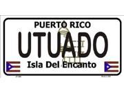 UTUADO Puerto Rico State Background Aluminum License Plate SB LP2881