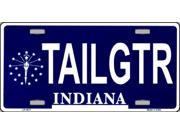 TAILGTR Indiana State Background Aluminum License Plate SB LP3677