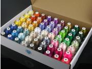 Basic 63 Brother colors polyester embroidery machine sewing thread 1000m mini king spool