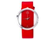 Simple Retro Hollow Unisex Leather Watches Red