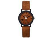 Simulation Wooden Relojes Quartz Men Casual Wooden Color Leather Strap Wristwatch 3