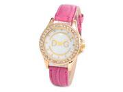 Women Diamond Beauty Dress DG Quartz Wristwatch Hours Reloj Mujer rose red