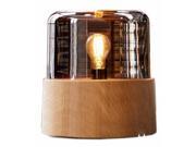 Nordic IKEA countryside creative bedroom retro wood and glass table lamp light