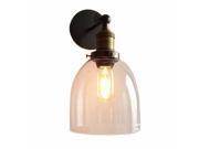 Modern concise clear glass shade euro bedroom countryside vintage industrial edison wall lamp light wall sconce