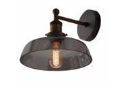 Smokey glass shade euro countryside vintage industrial edison wall lamp light wall sconce