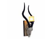 Countryside style bar counter restaurant creative mediterranean vintage antlers sheepshead wall lamp light wall sconce