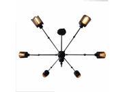 6 light loft vintage industrial black spider pendant lamp light chandeliers