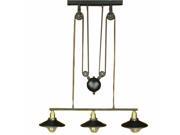 3 light Up and down adjustable black edison retro industrial countryside pulley pendant lamp light