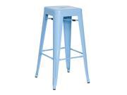 Chintaly Galvanized Steel Bar Stool In Sky Blue [Set of 4]