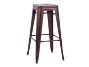 Chintaly Galvanized Steel Bar Stool In Red Copper [Set of 4]