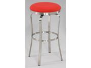 Chintaly 1193 Modern Backless Bar Stool In Red