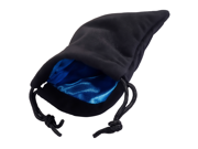Velvet 5x8 Inch Dice Bag Blue Satin Interior with Black Velvet Exterior