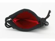 Velvet 3.75x4 Inch Small Dice Bag Red Satin Interior with Black Velvet Exterior
