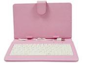 Tablet cases covers with MIC keyboard USB 2.0 connection Pu Leather Android tablet pc clip case Pink color