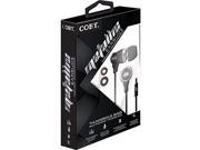 Coby CVE 128 BLK Tangle Free Flat Cable Metal Stereo Earbuds Black