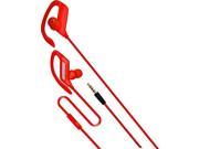 Coby Built In Mic Sweat Resistant Tangle Free Flat Cable Headphone CVE 405 RED Red