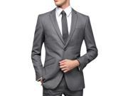 Slim fitted single breasted business suit jacket Dark Grey L