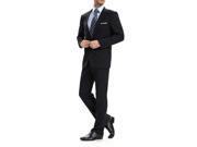 High quality men s slim one button business suit set Black XL