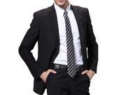 Spring new arrival men s vertical stripes double button business suit Black L