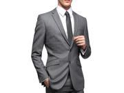Spring new arrival men s vertical stripes double button business suit Dark Grey XL