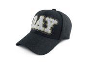 Woolen outdoors fashion baseball cap with embroidered letters Black
