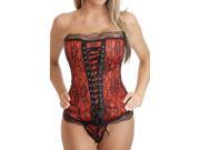 Women s pretty lace corset for body shape and dress underwear Red S
