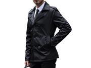 Men s new fashion mid length casual coat Black XXXL