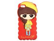 Cartoon iPhone 5 5s Silicone Shell Girls Mobile Covers Red