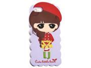Cartoon iPhone 5 5s Silicone Shell Girls Mobile Covers Purple
