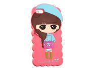 Cartoon iPhone 5 5s Silicone Shell Girls Mobile Covers Rose Pink