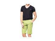 Men s Summer Simple Straight Pants Loose Half Length Trousers Light Green 32